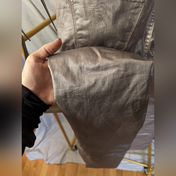 Kancan Metallic Skinny Jeans, Rose Gold, Size 7 - Picture 3 of 6